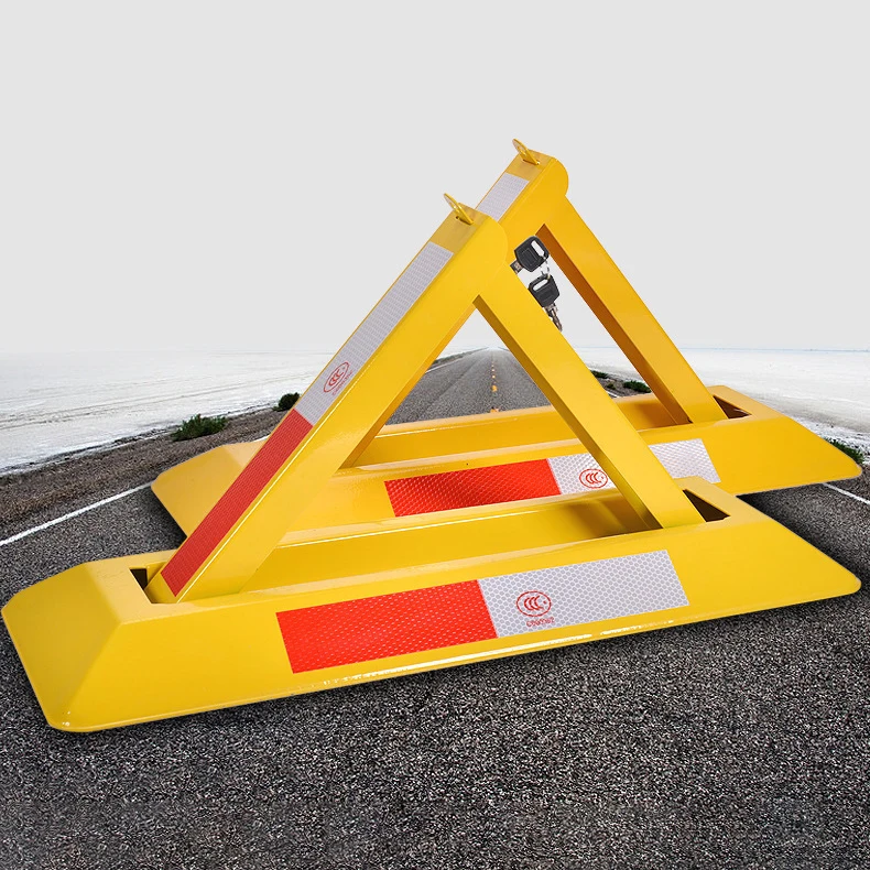 Manual Triangle Parking Lock Car Parking Space Protector Triangular Ground Lock