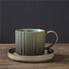 Tasse à café et soucoupe vert paon élégant, 250 ml