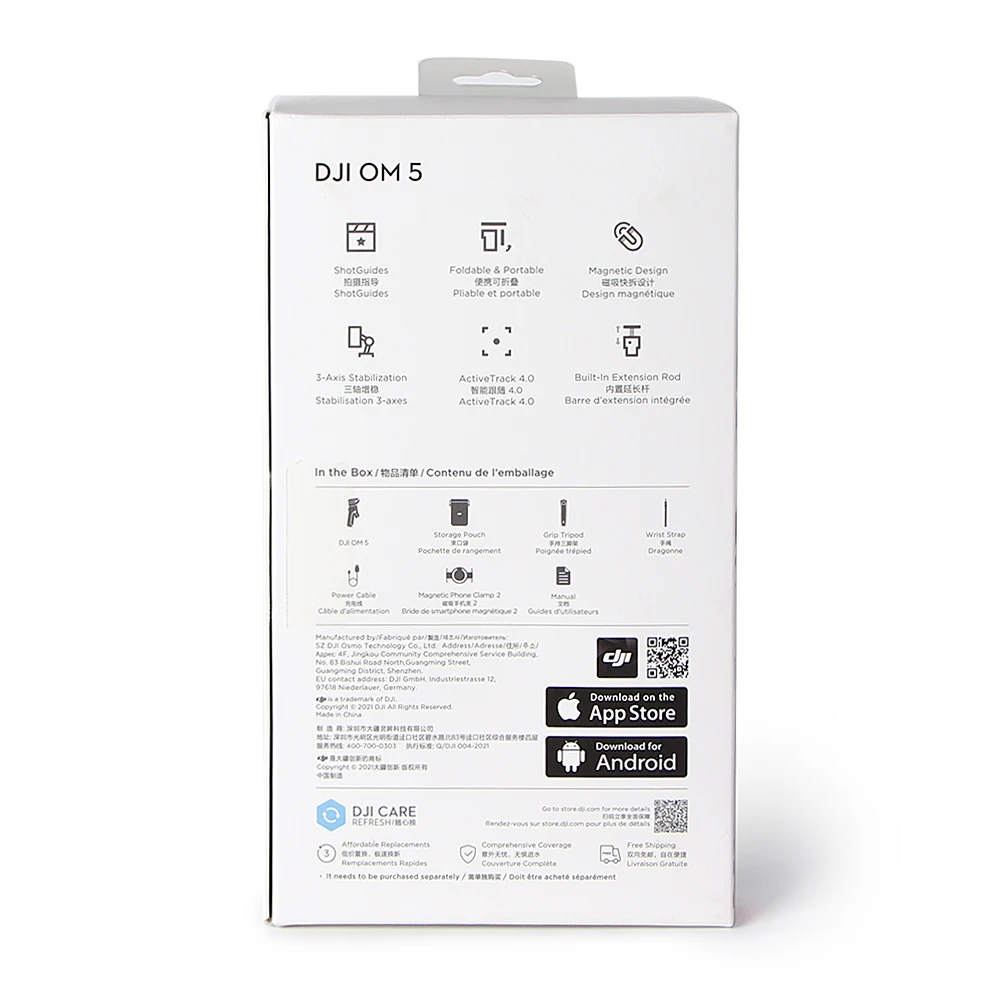 100% Оригинальный в наличии Новый DJI Ом 5 Встроенный расширение стержня 3-Axis Активный Трек 4,0 Портативный и складной DJI OSMO Mobile 5