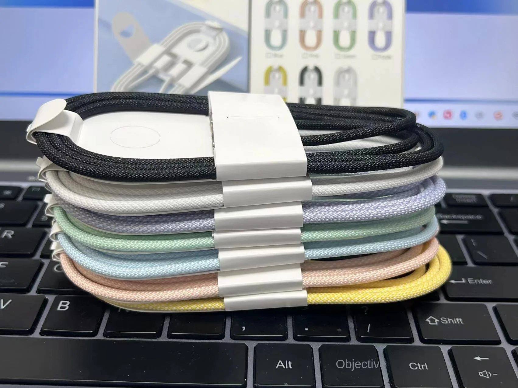 USB Type C to C Fast Charging Data Cable Braided Jacket for Smartphones Tablets Laps