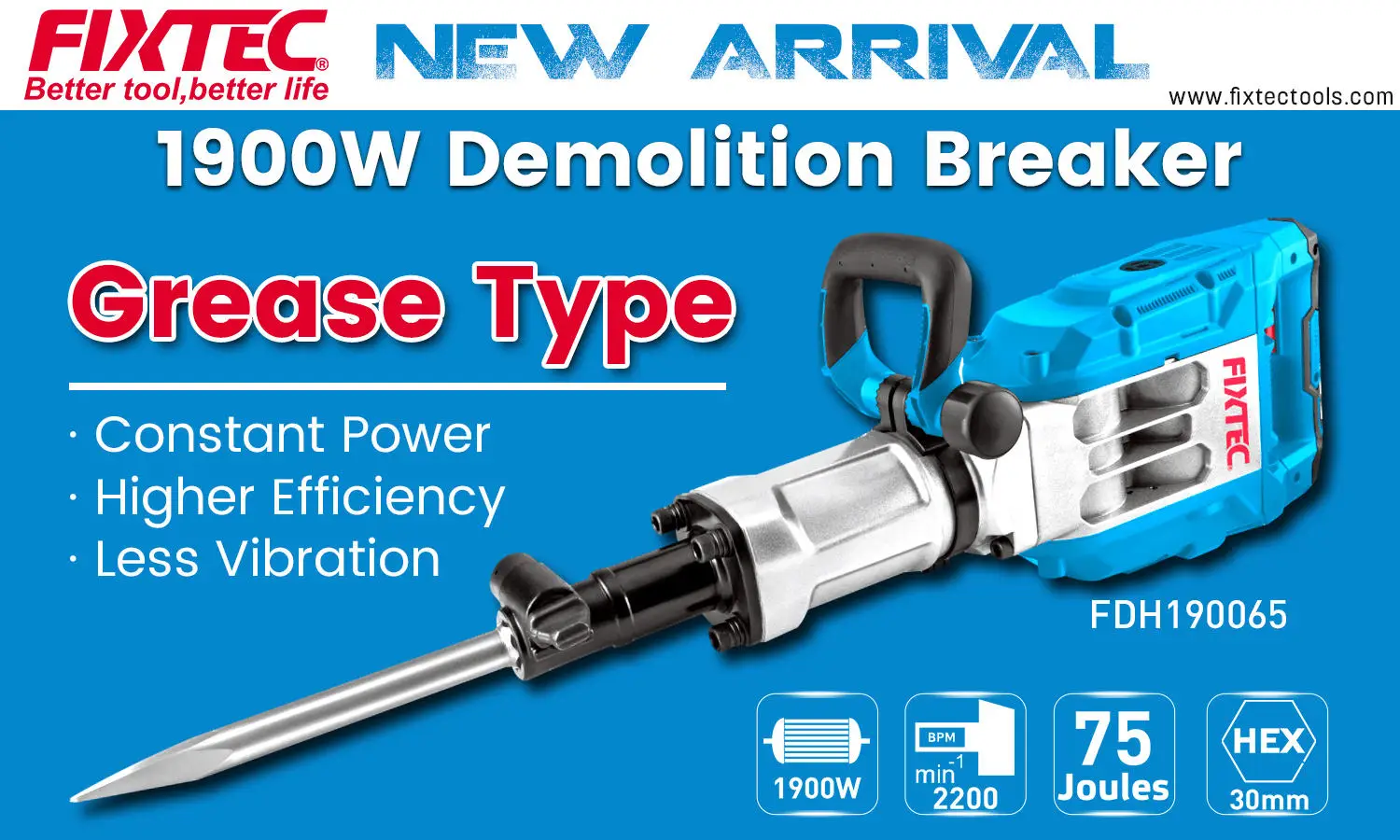 Fixtec Professional 1900w 30mm Electric Grease Type Constant Power