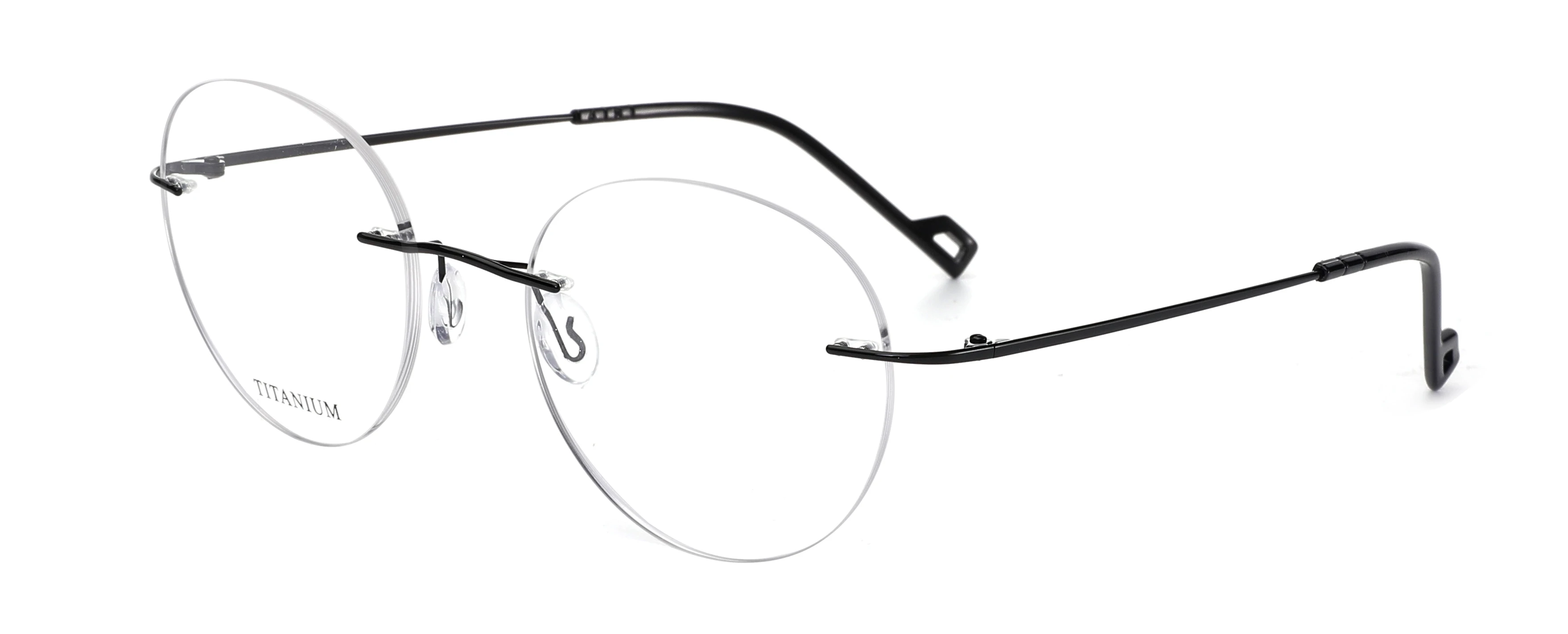 Lunettes de vue ultra-légères rondes en titane pur sans monture