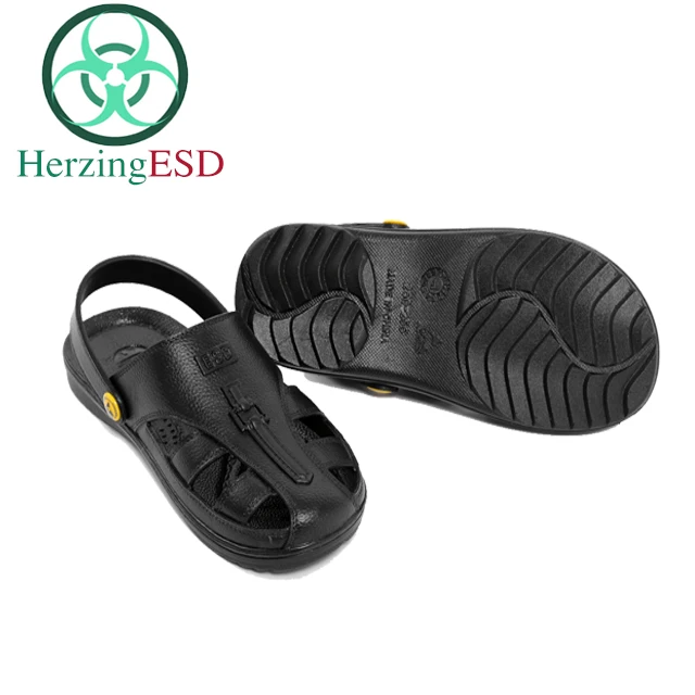 Ready Stock Wholesales ESD Toe Protect Sandals Big Size Black ESD SPU Sandals