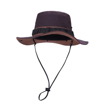 High quality foldable bucket hat with large brim Buni Fisherman's Hat Custom bucket hat with windproof rope