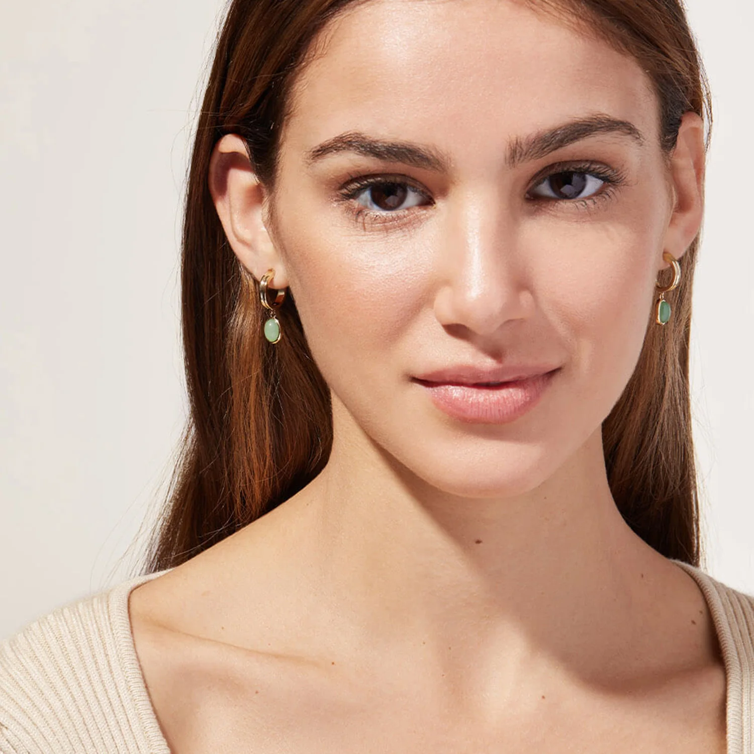 Natual Stone Stainless Steel Jewelry Sets 18k Gold Figaro Chain Pvd