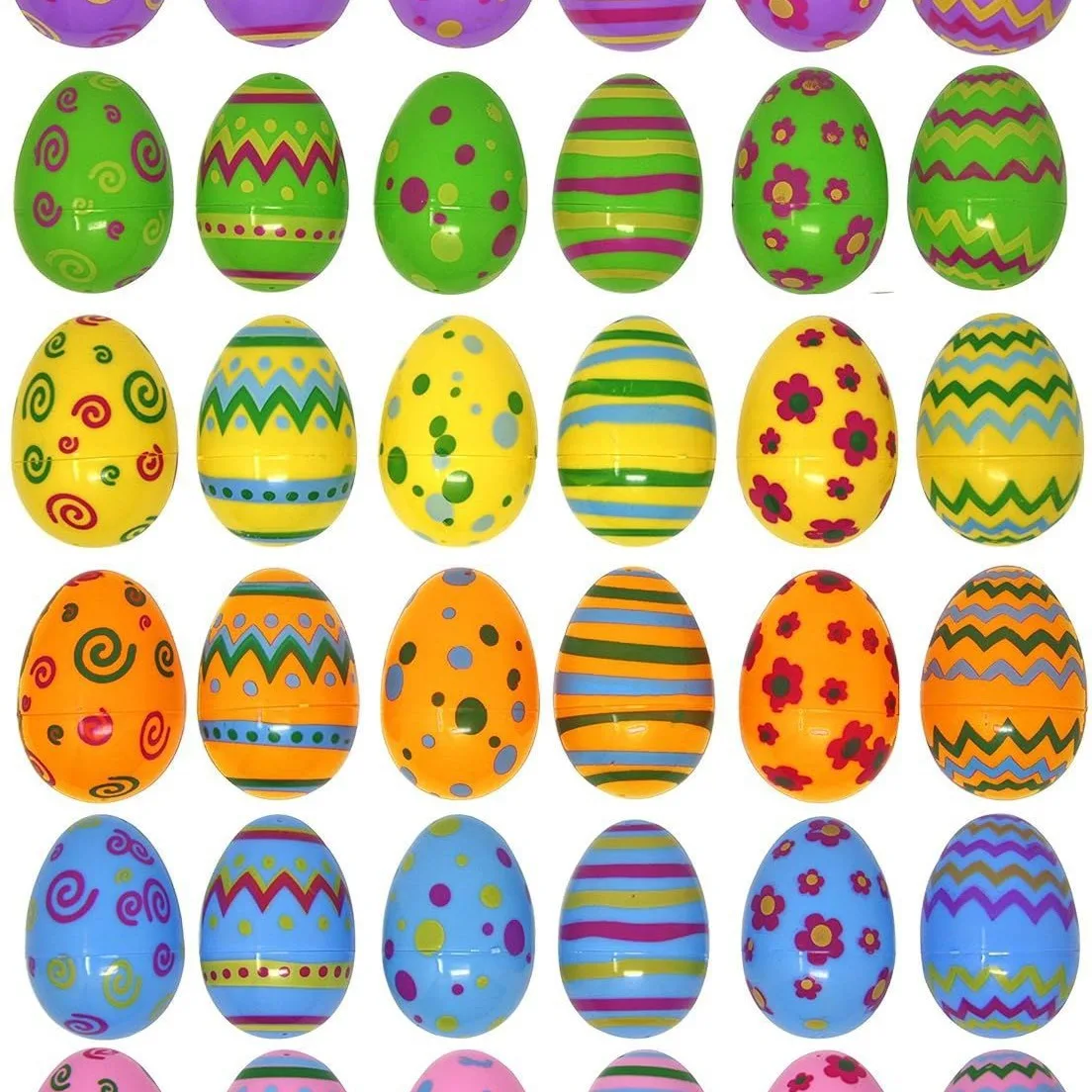 Cartoon Plastic Easter Eggs - Colorful \u0026 Fillable Decorations, image size:1104x1104