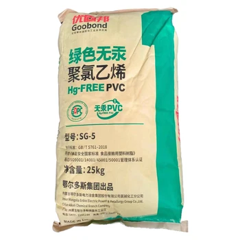 Polyvinyl Chloride PVC Resin SG-5 Raw Material for PVC Pipes PP PE 25KG PVC Resin K67 Power