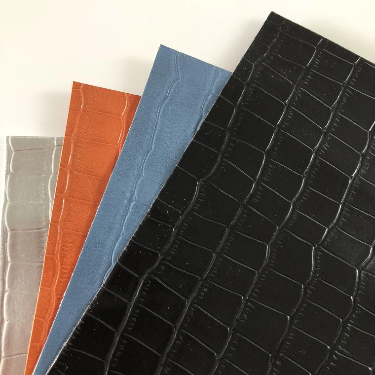 Leather Products Embossed Imitation Crocodile Pu Rexine Leather Waterproof Abrasion-Resistant Anti-Mildew Chair Bag Craft
