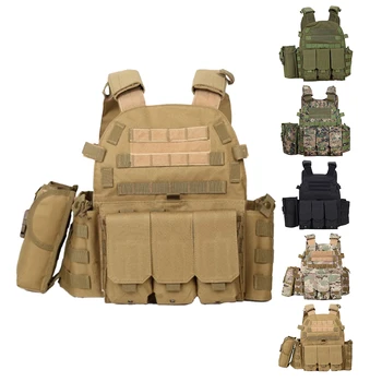 Outdoor Tactical Camouflage Vest Molle Multi-function Quick-break Vest Back Can Be Freely Combined Cs Training Hunting Vest