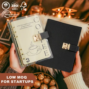 Custom Clear PVC Binder LOW MOQ logo A5 A6 A7 Transparent ECO Friendly PU Leather Organizer 6 Ring Planner Binder Notebook