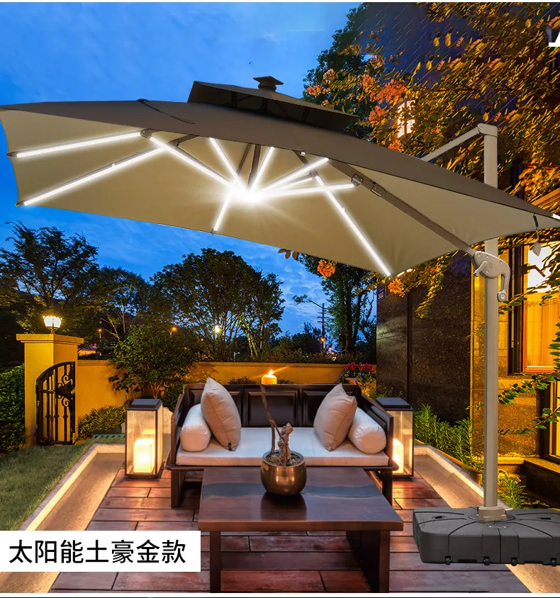 Shop Our Factory LED Solar Umbrella - Perfect for Outdoor