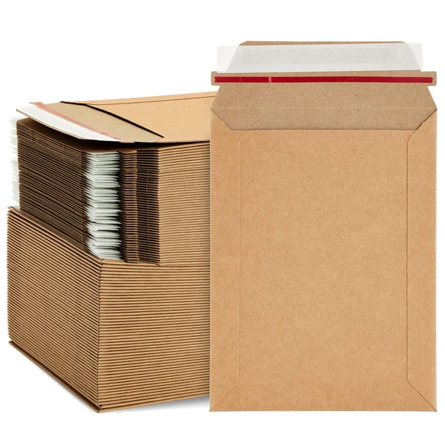 Custom Printing Rigid Shipping Mailers Envelope Biodegradable Board Cardboard Paper Envelope Packaging