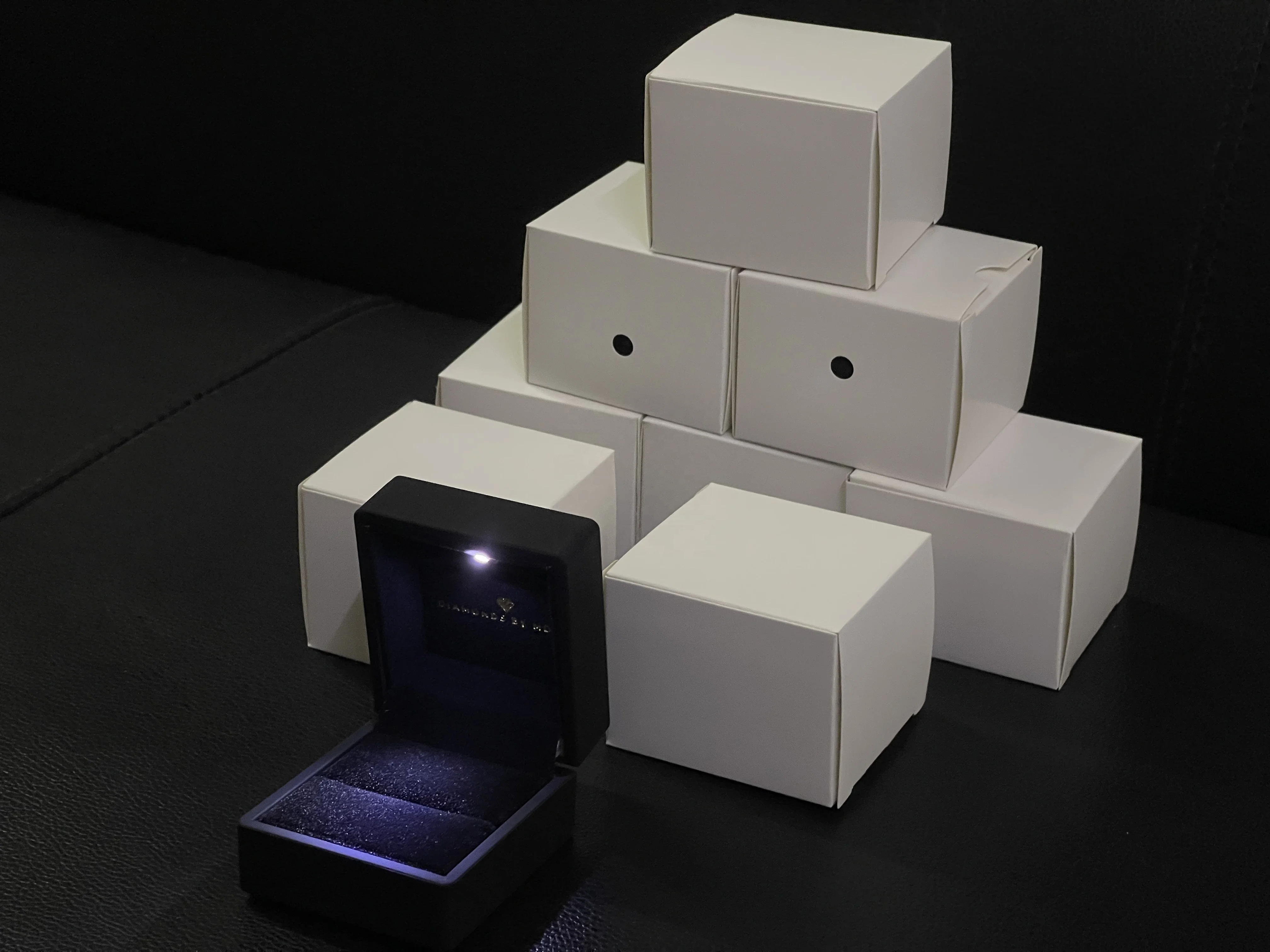 Customized Your Logo- Black LED Ring Box-Luxury| Alibaba.com