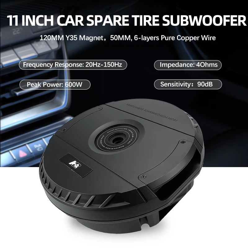 Zeming High Performance Spare Tire Subwoofer Powerful Bass 11 Inch  Car Active Subwoofer