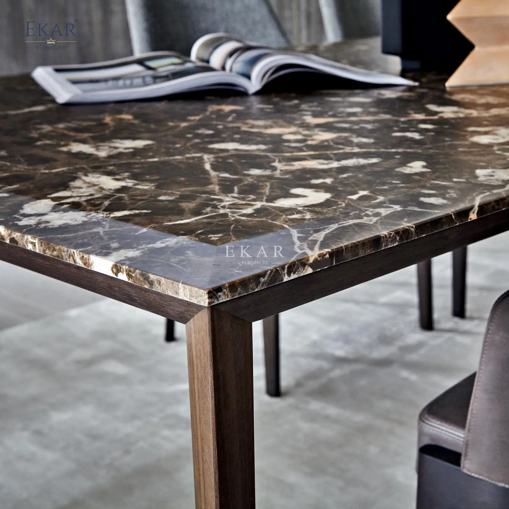 product modern gold inlay dining table with high gloss solid steel black base for home or office furniture-65