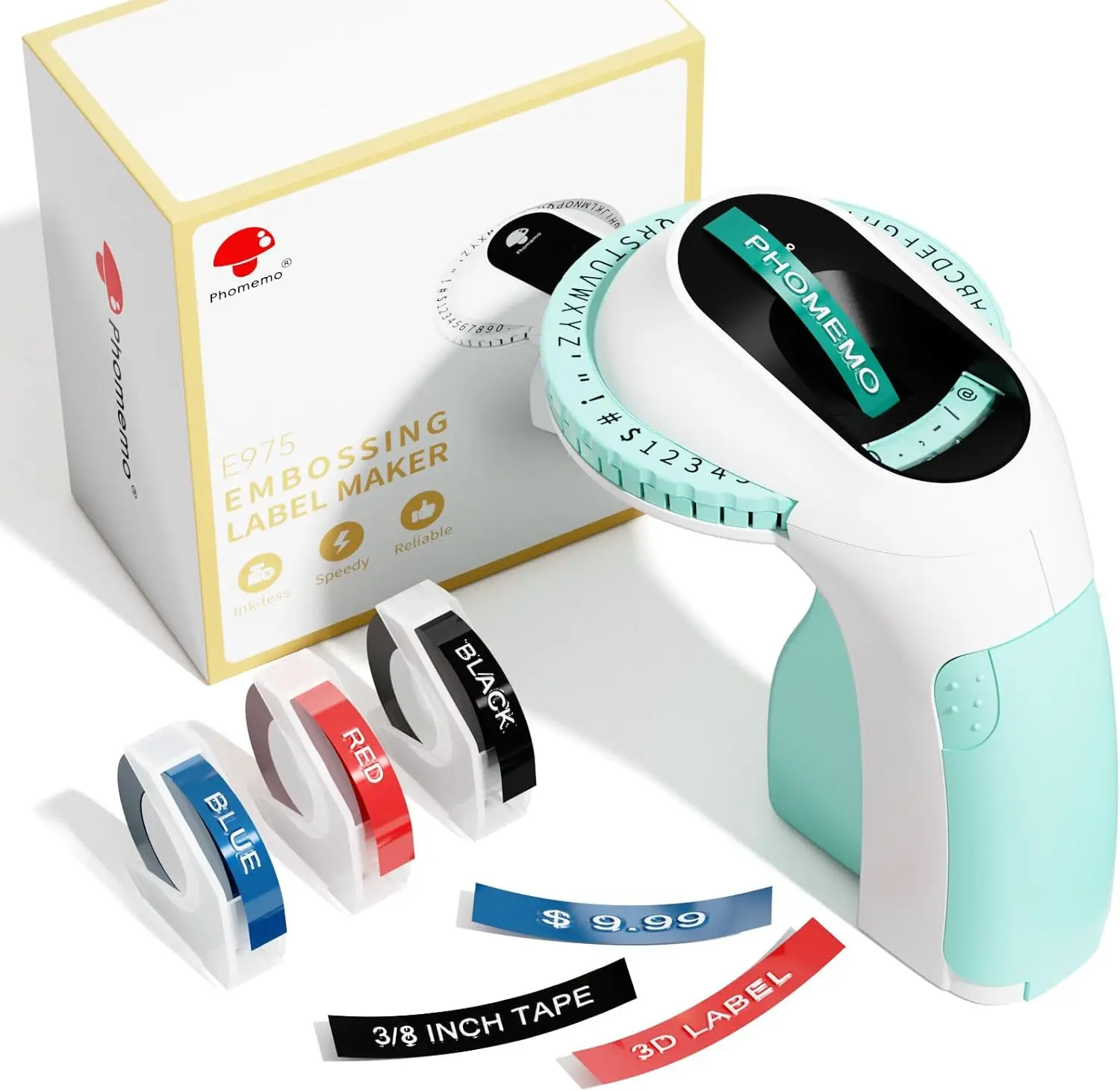 Savings Embossing Label Maker Machine With Tapes,Mini Portable Embossed Label Printer With 2 Rolls Embossing Label Tapes,Manual Lettering Machine,Easy