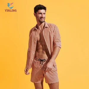 YL 2023 Hot Sale Custom Design 4 Way Stretch Fabric Boardshorts Wholesale Mens Surf Board Shorts Men's Quick Dry Swim Trunks