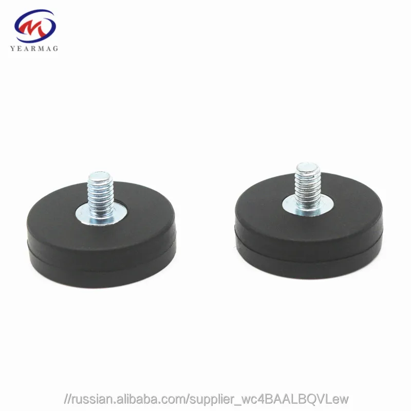 D22mm неодимовый магнит резиновой куртки с резьбовым стержнем