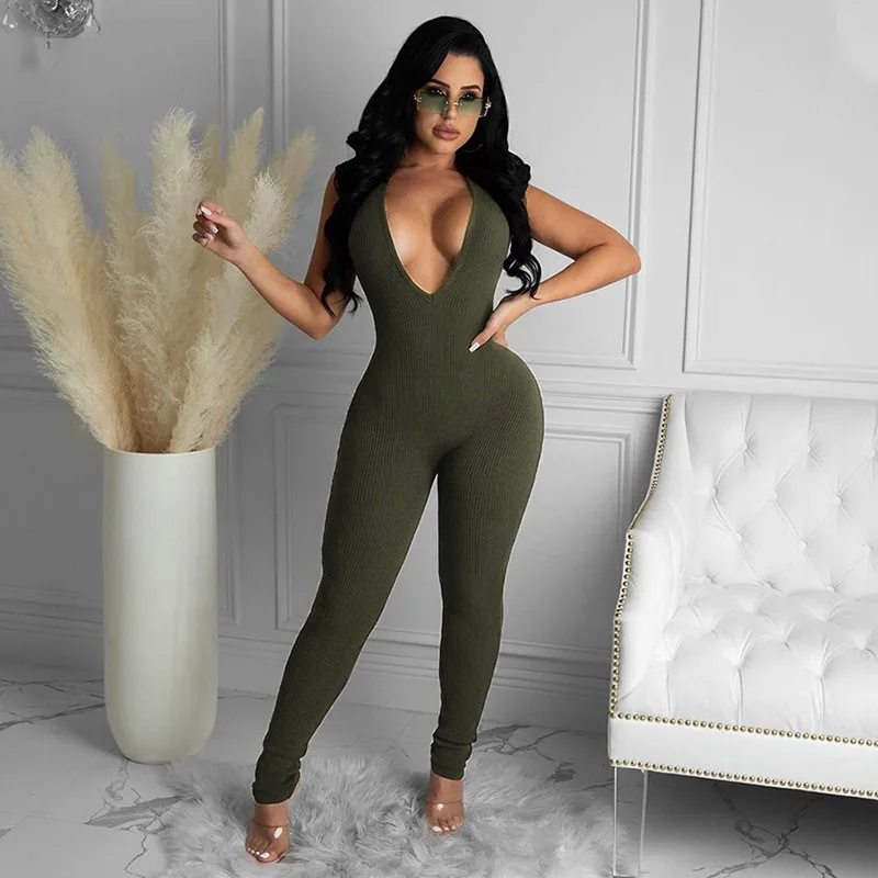 olive green one piece jumpsuit