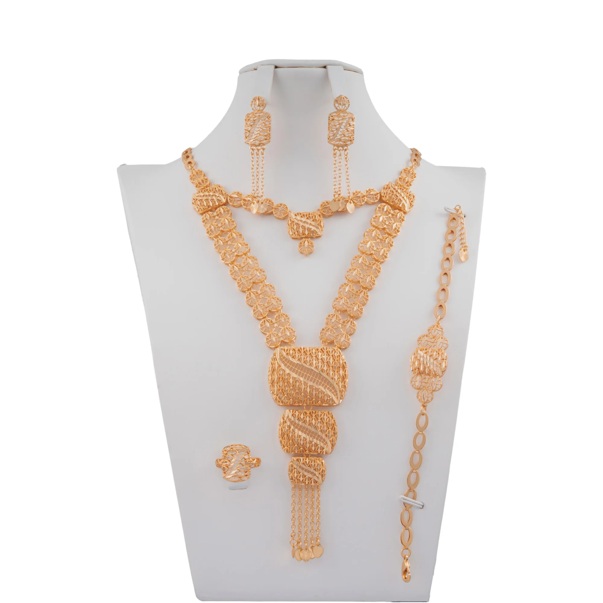 Fashion Jewelry Wholesale Vendors Female Jewelry Set Indian Jewelry 24k  Gold Plated