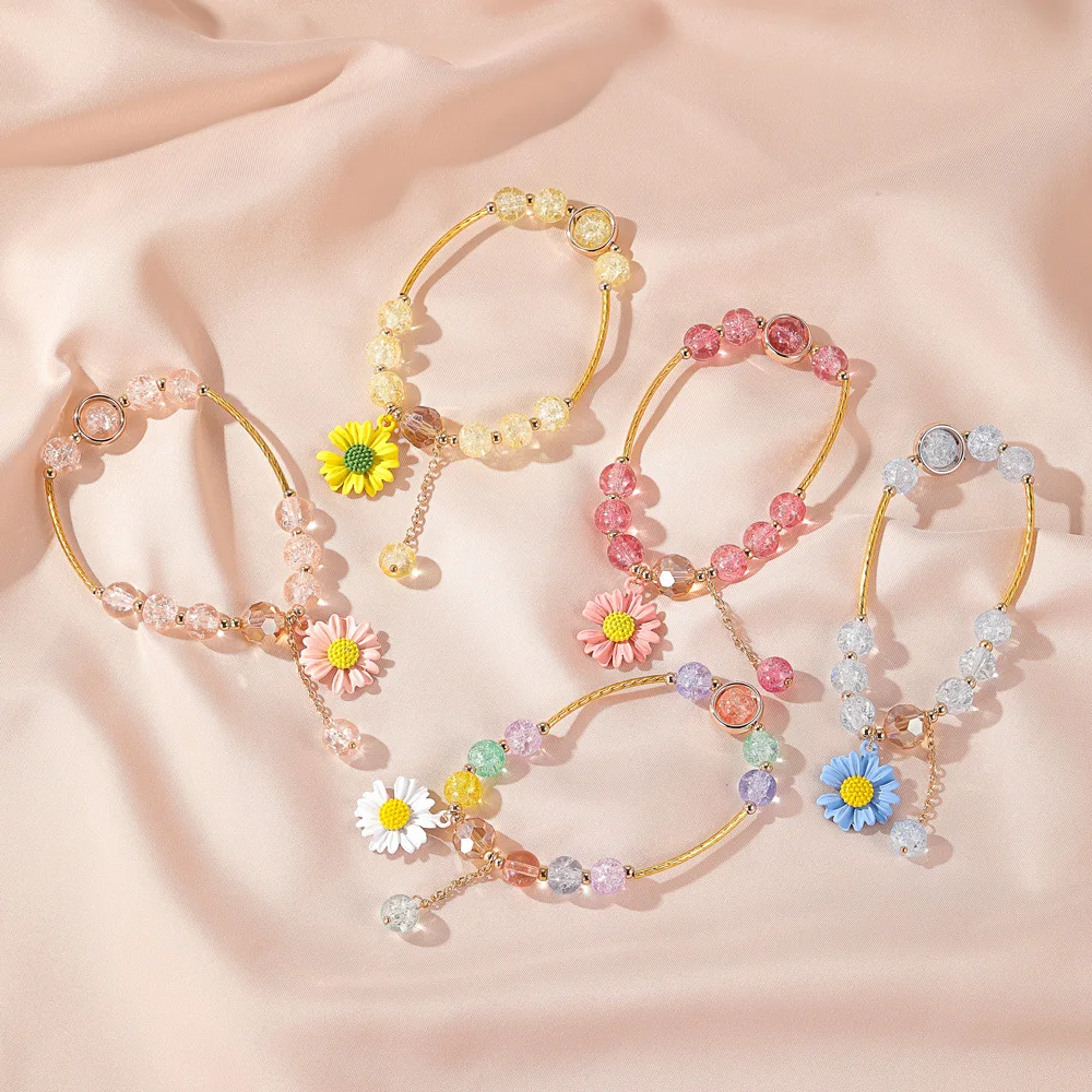 style best friend jewelry popcorn crystal little daisy flower