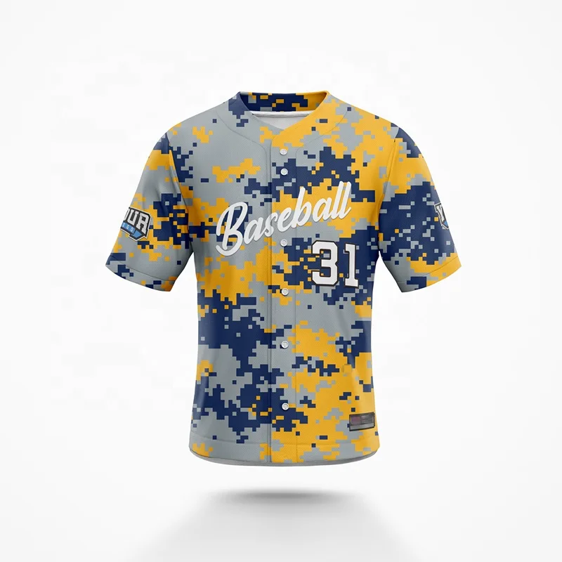 Source Custom sublimated camouflage baseball jersey softball