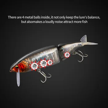 Cheery Wholesale 14cm 50g 2 Segment Hard Baits Wobblers Fishing Lure Multi Jointed Swim Baits Floating Minnow Lure Artificial Ha – Minnow – view 5