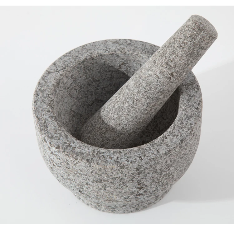 Mortar And Pestle Set Granite Grey Manual Herb & Spice Tools Mortar And