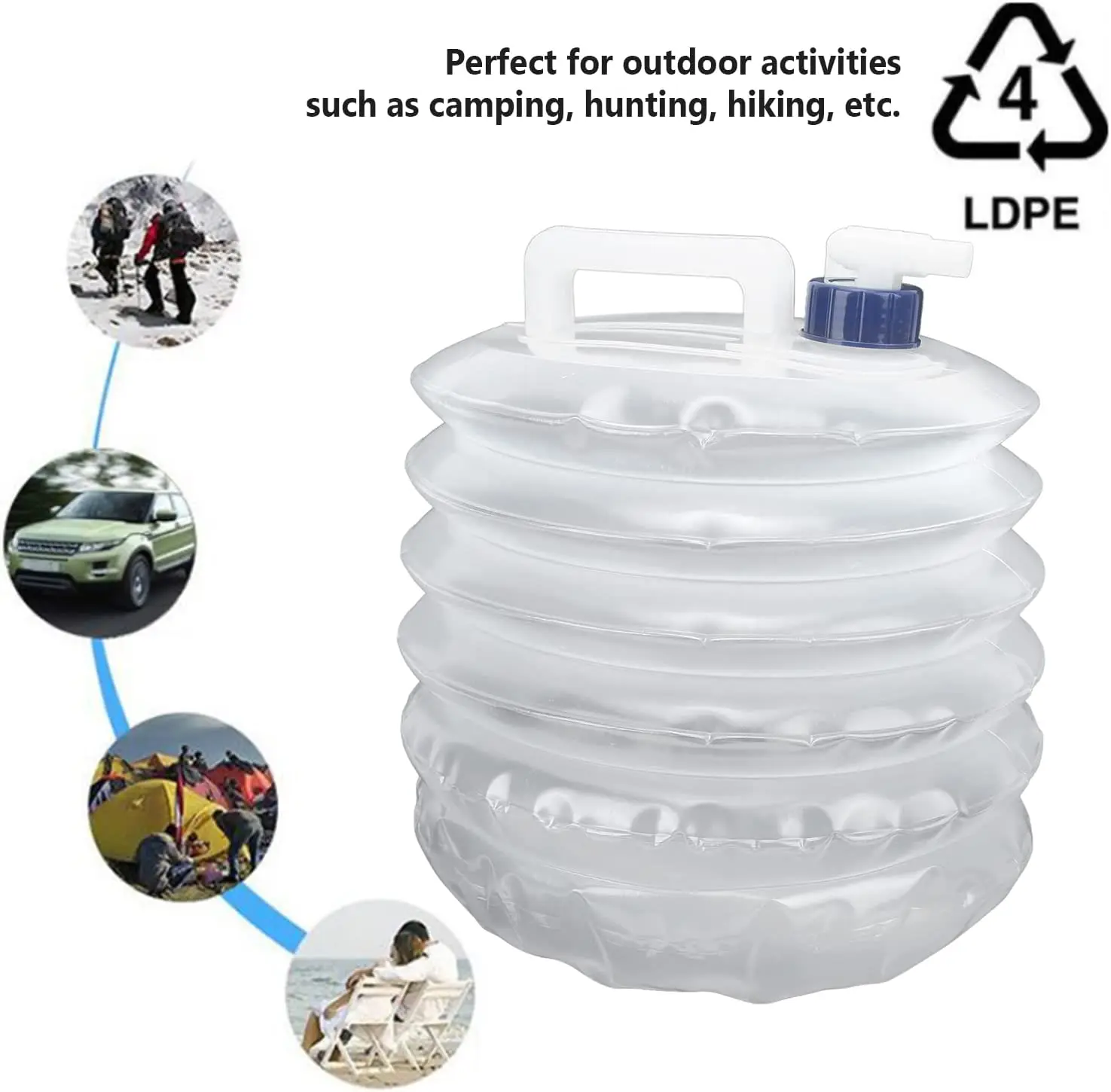 Outdoor picnic hiking camping accessories folding bucket folding water container