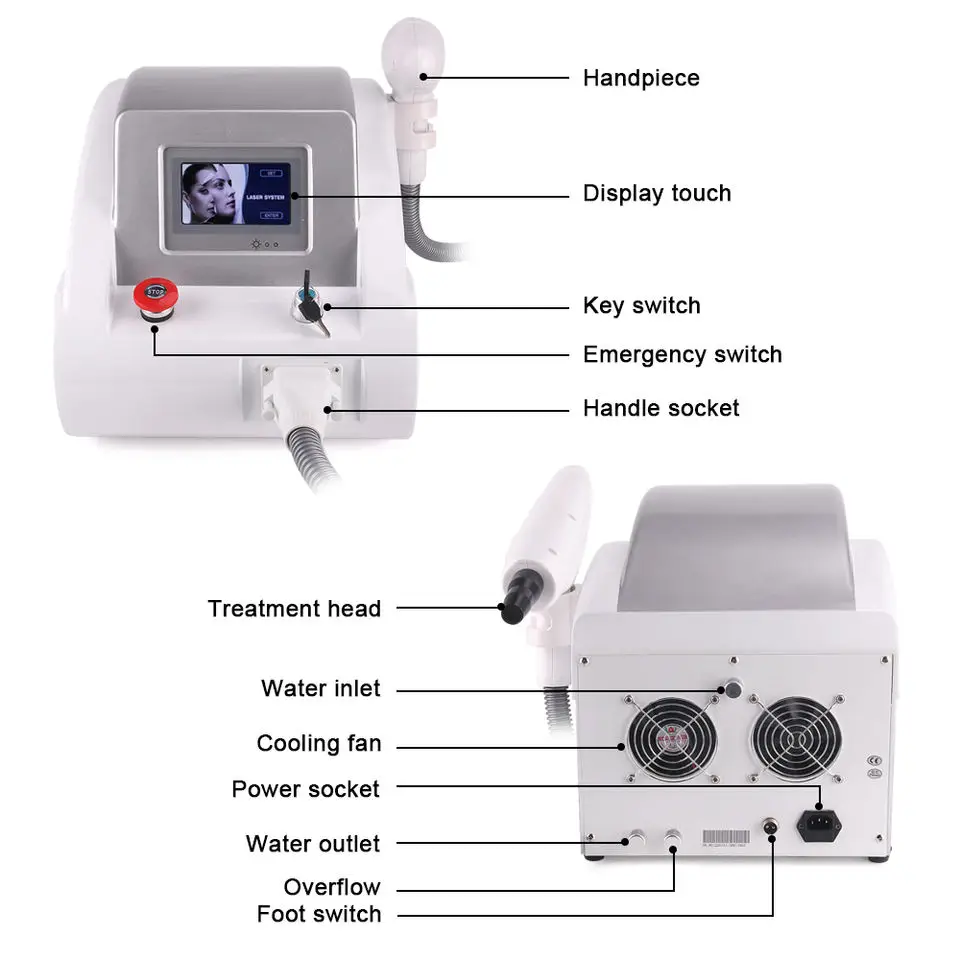 Portable ND-YAG Laser Tattoo Removal Beauty Equipment  