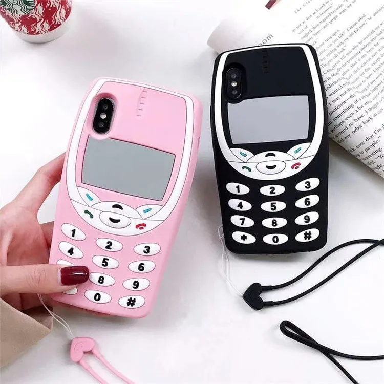 Funda de teléfono con diseño clásico 3D y cordón, estilo retro, para iPhone 15, 14, 13, 12 y 11, venta al por mayor_voghion.com