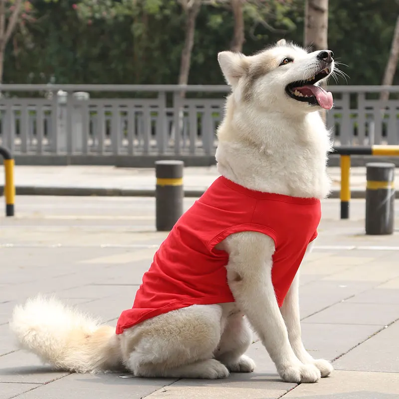 Wholesale Cheap Summer Cotton Plain Color Pet Dog Clothes Blank Dog T