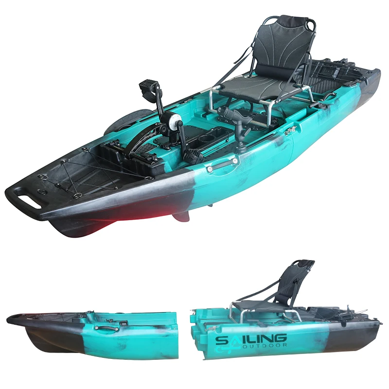 10ft Propeller Ocean Pedal Drive Kayak Modular 1-Person HDPE Sea Live Fish Storage Kayaks for Fishing Hull Material Rivers