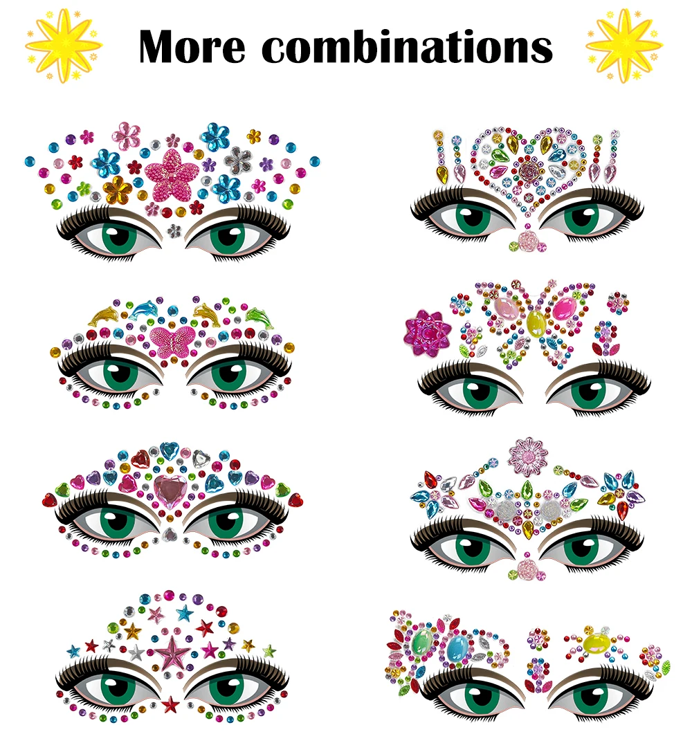 Khy Face Gem Jewels Rave Crystal Gem Eye Face Body Jewel Crystal