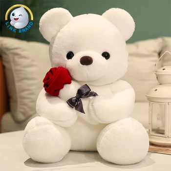 Wholesale Bedtime Toys Valentines Stuffed Animal Plush Love Teddy Bear Plush Toy With Rose