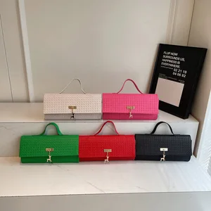 2026 New Textured Woven Handbag Fashion Minimalist Small Square Bag Unique Shoulder Crossbody