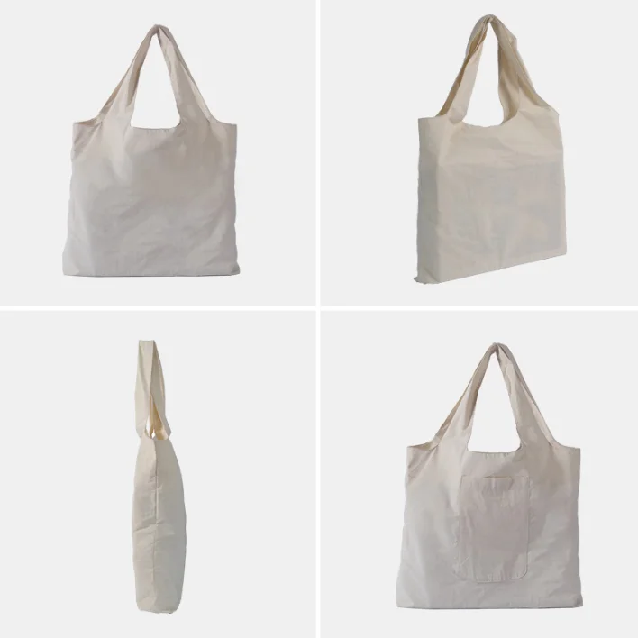 Foldable Storage Nylon Tote Recycled Cotton Shopping Tote Canvas