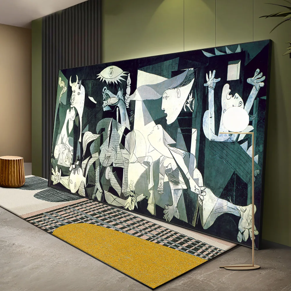 ゲルニカ複製☆ピカソ 大きめアート☆匿名配送 ピカソ有名な油絵ゲルニカ複製キャンバスアートポスター抽象