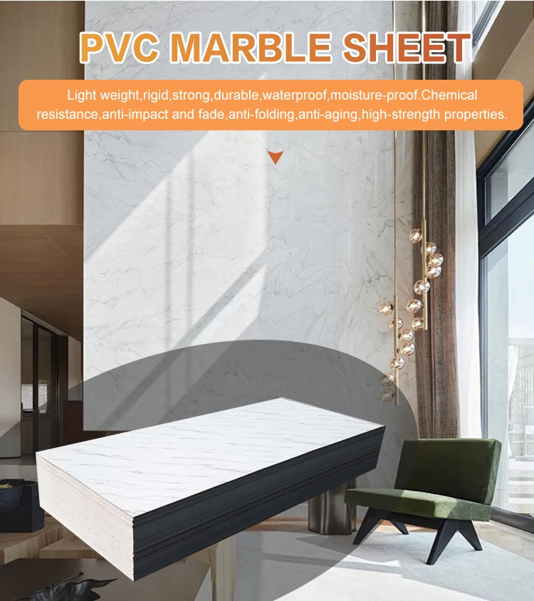Waterproof PVC Marble Wall Panels for Modern Hotel Design