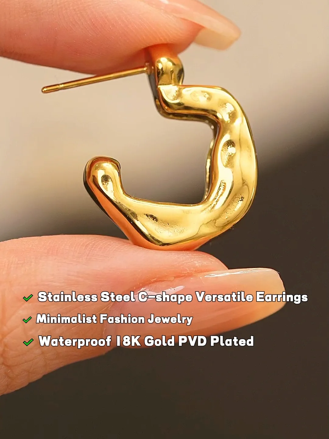 Jinyou 2861 Minimalist Stainless Steel Versatile Earrings Anti Allergic