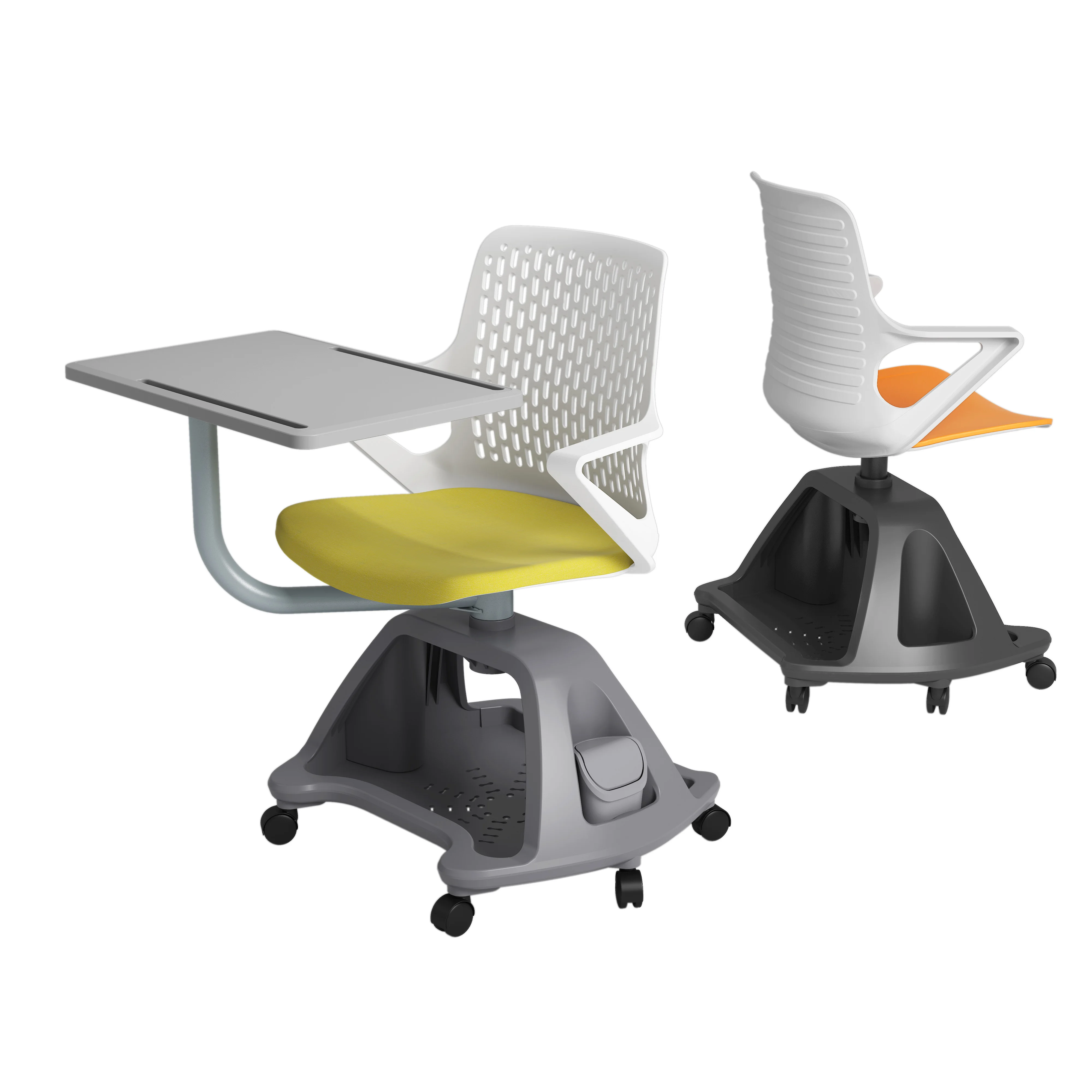 Popular Classroom Chair and Desk With Wheels Node Tripod Base School Chairs Desk for University