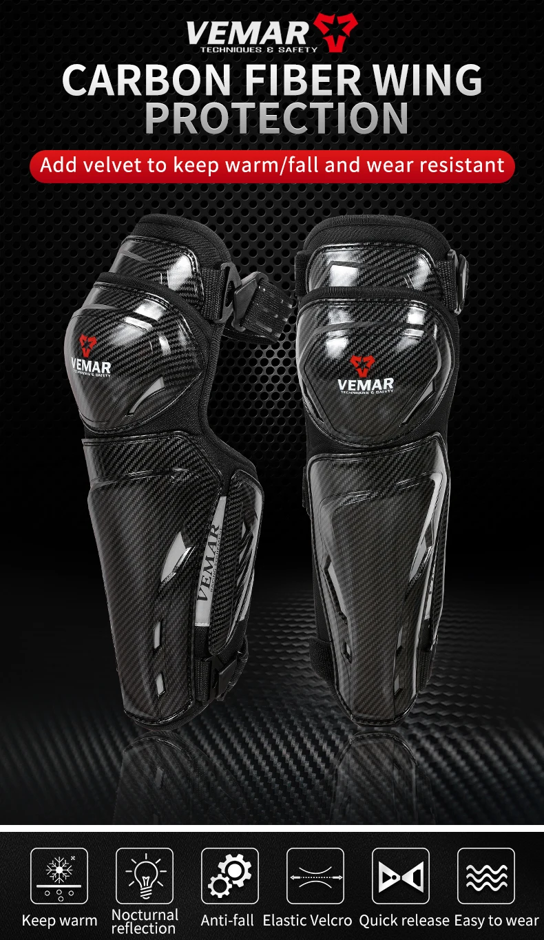 Vemar Motorcycle Knee Pad Widened Plus Velvet Knee Pads Protect Riding