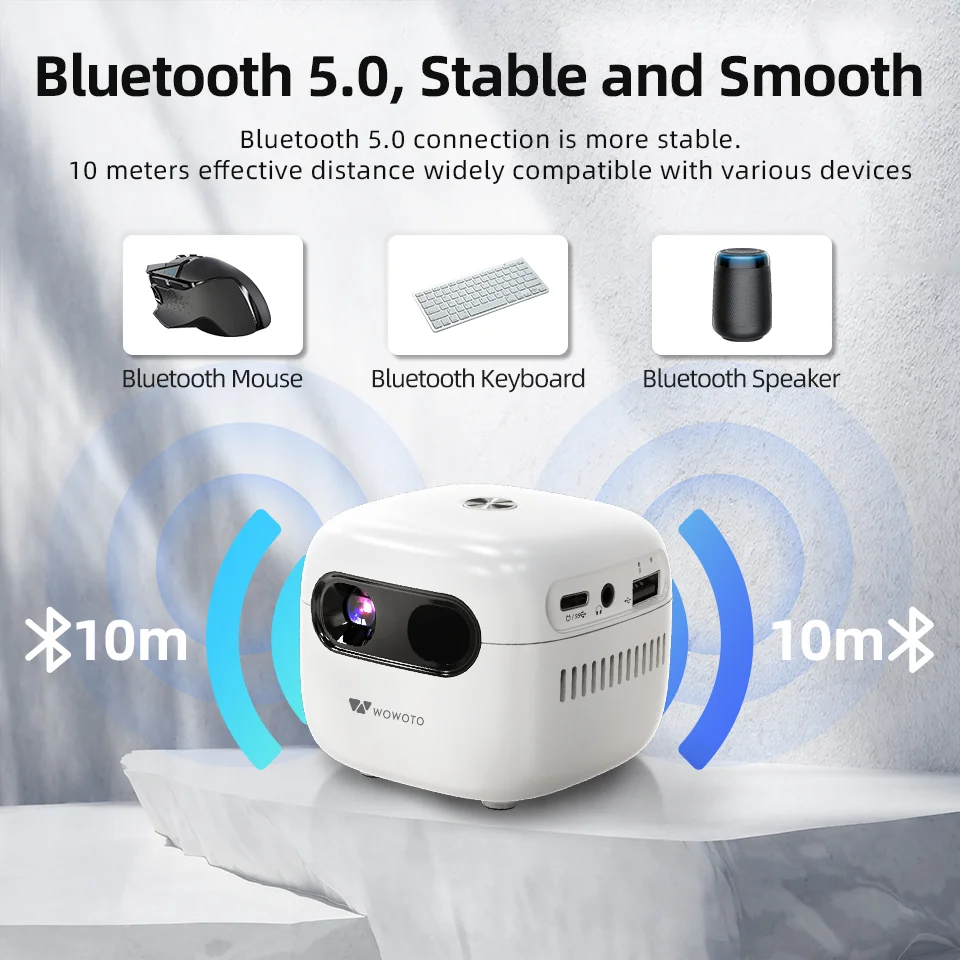 Mini Q8 Pico Projector - Portable Bluetooth & WIFI, 720P