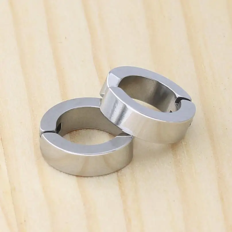 Stainless Steel Non-Piercing Earrings Ear Clip Fake Ear Hoops for Men and  Women