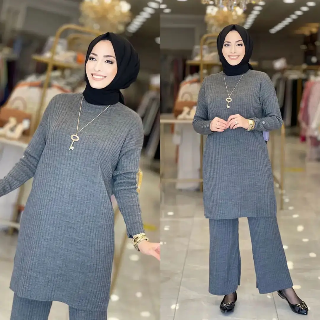 Factory Wholesale Muslim Women Woolen Wide Leg Pants Suit Middle Eastern  Women's Stitch Two Piece Set - Buy Two Piece Outfits Women,Premium Fashion  Brands Clothing,European Womens Suit Product on Alibaba.com