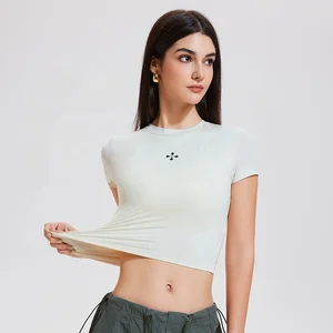 Women's Lightweight Summer Sports Top High-Level Pilates Yoga T-shirt High Elastic Slimming Breathable Umbilical Leakage Fitness