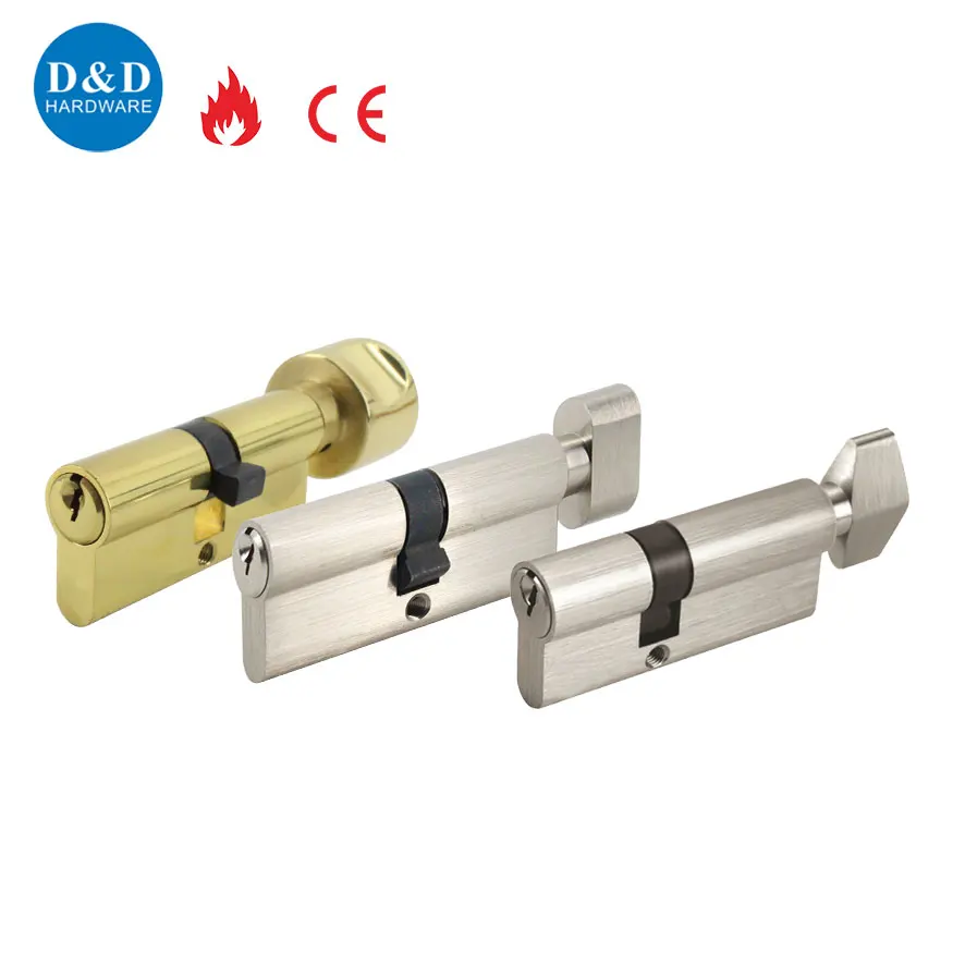 Euro Profile High Security 60/65/70/80 mm 6-Pins Brass Master Key Double Lock Door Cylinder
