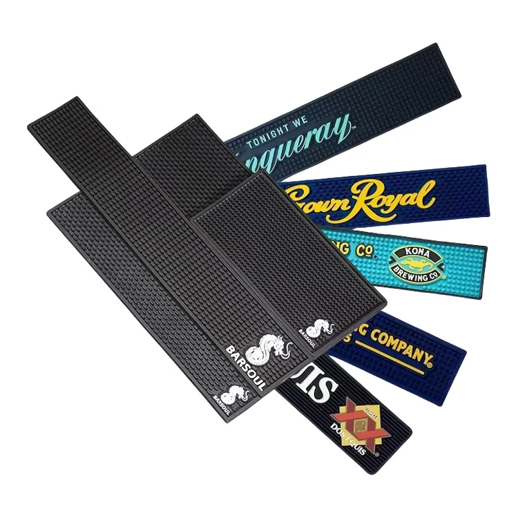 Factory Promotion Custom Eco-Friendly Anti-Slip Silicone Bar Mat Personalized Branded Wine Beer Drip Spill Runner CE Certified