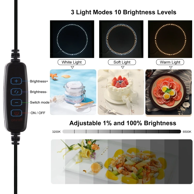 
 Портативный складной лайтбокс PULUZ для фотостудии, 40 см, 144 светодиодов, 6 цветов  