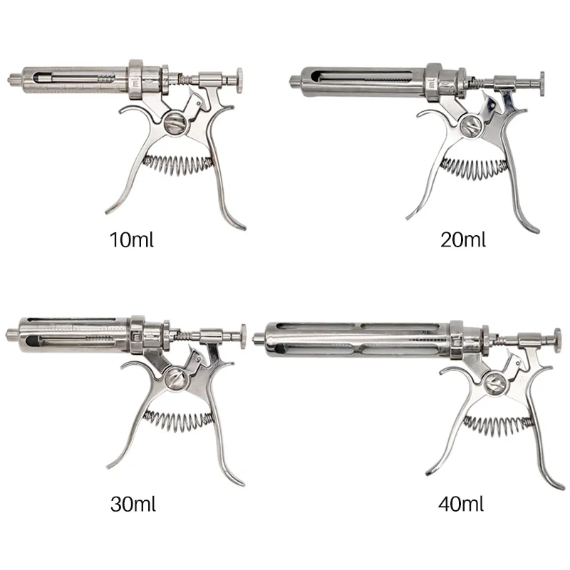 Metal Veterinary Vaccine Injector Gun Auto Syringe Poultry Injection Automatic Syringes for Sale